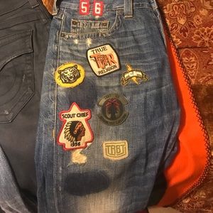 Exclusive Blue Denim True Religion Relaxed Jeans